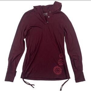 Outdoor Research Poly Wool Hooded Pullover T-Shirt L/S Lightweight Cinch Sz S